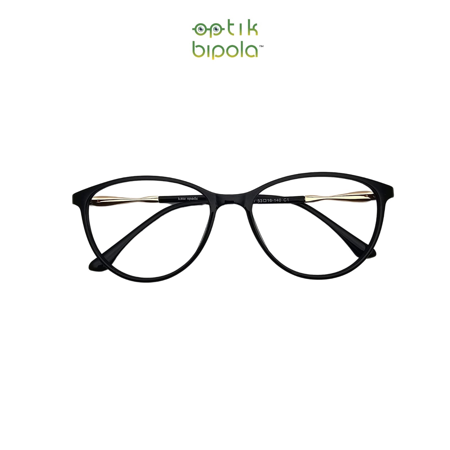 Frame Kacamata KSPD 1961 C.1 Wanita Black Shiny/Gold