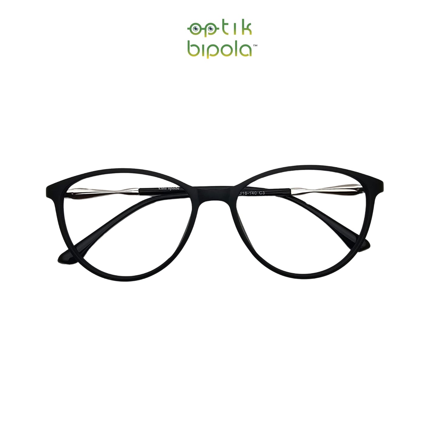 Frame Kacamata KSPD 1961 C.3 Wanita Black Shiny/Silver