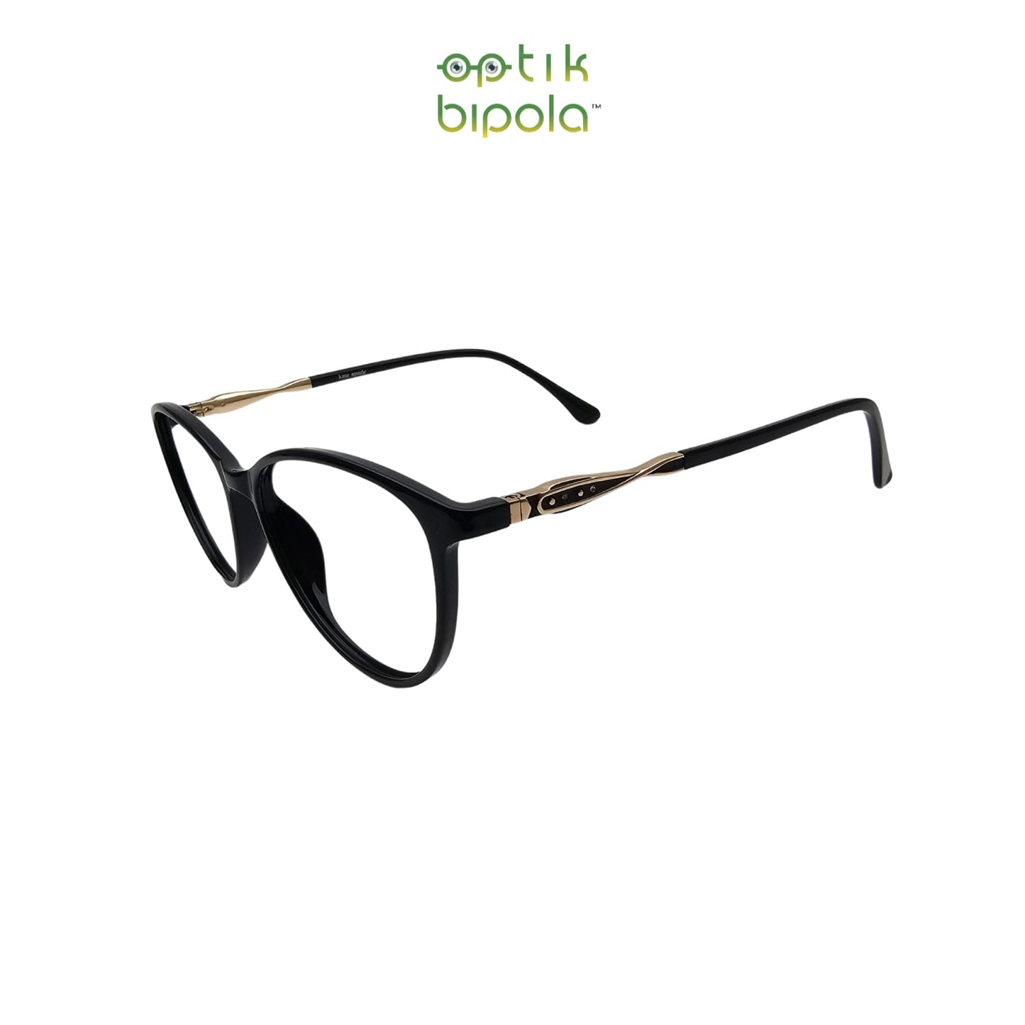 Frame Kacamata KSPD 1961 C.1 Wanita Black Shiny/Gold