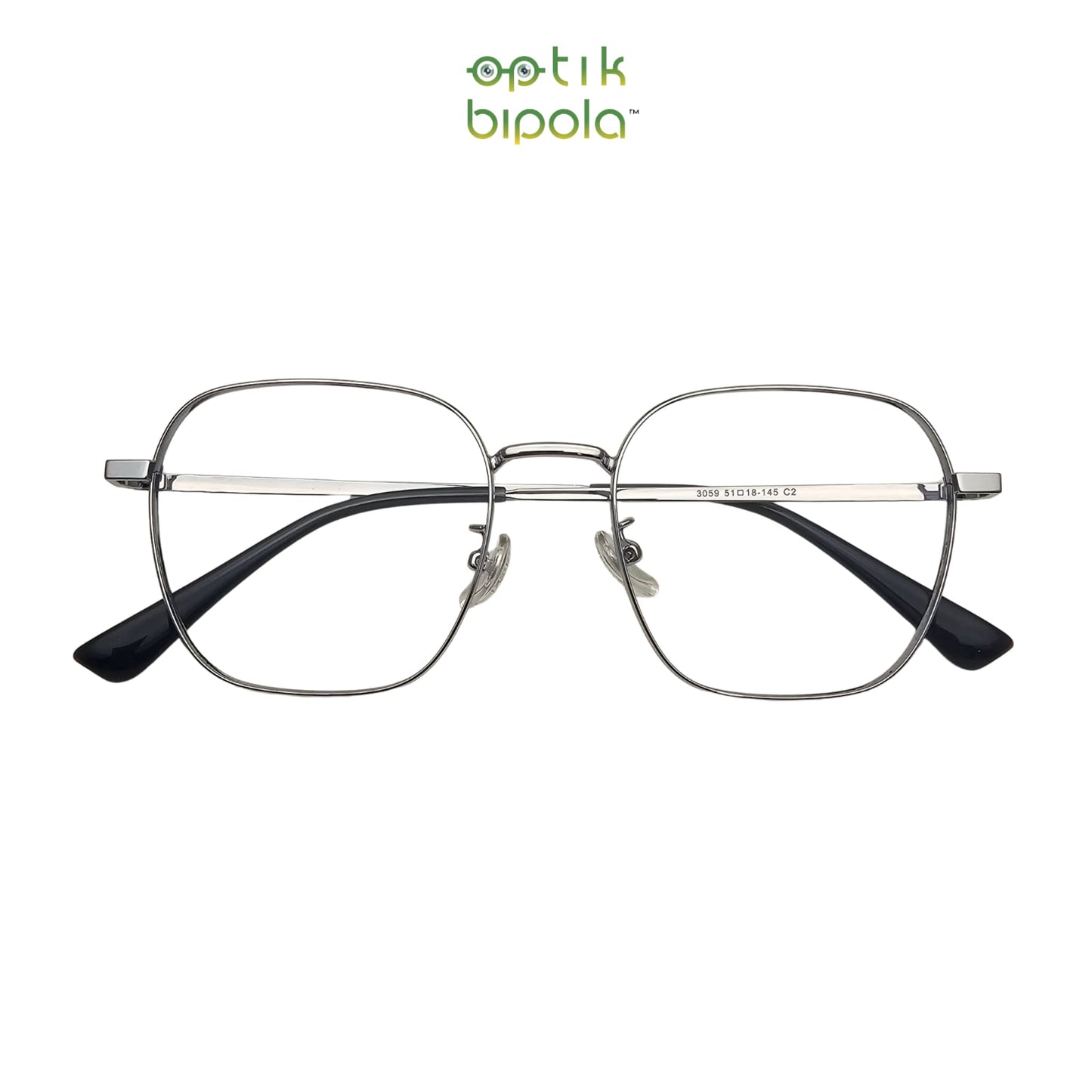 Frame Kacamata Insight 3059 Unisex Pria Wanita Silver
