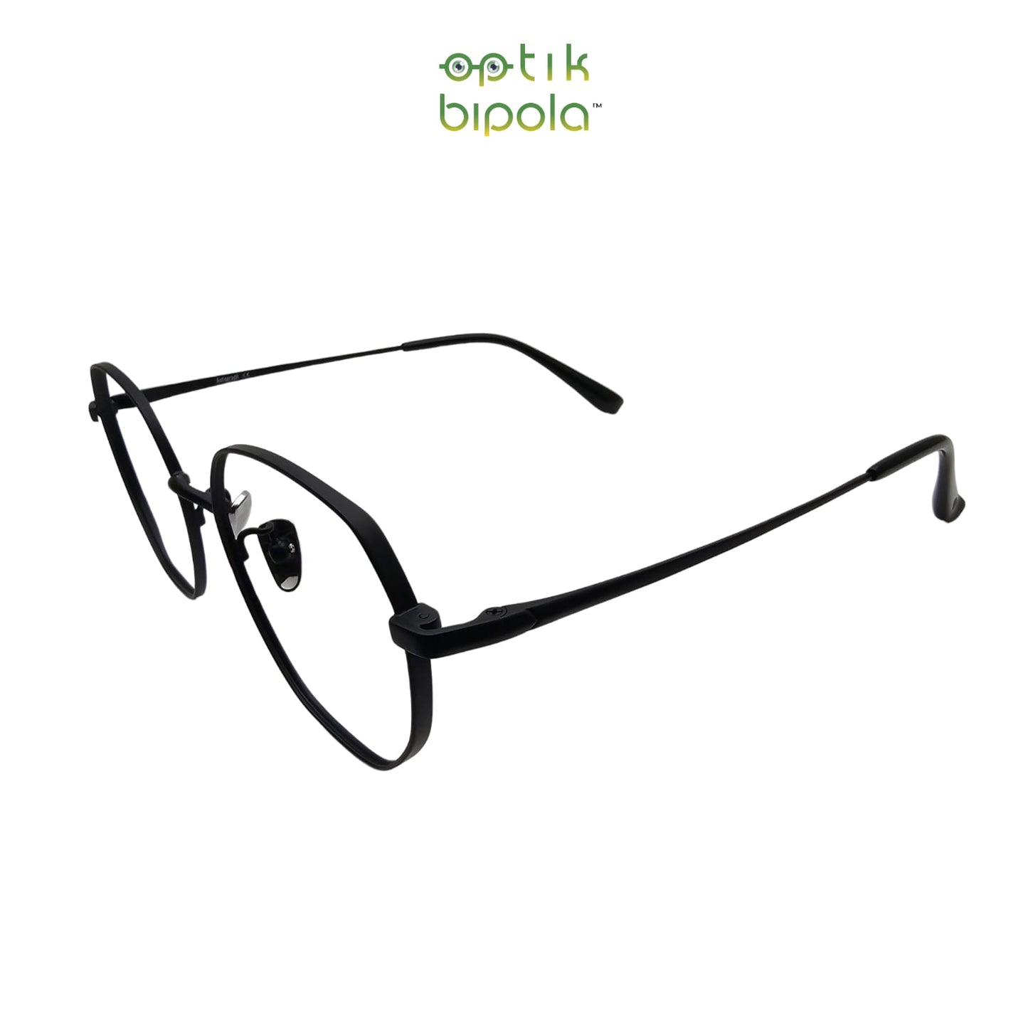 Frame Kacamata Diamond Hexagonal : Autograph 8859 C.4 Black Titanium Unisex Pria Wanita