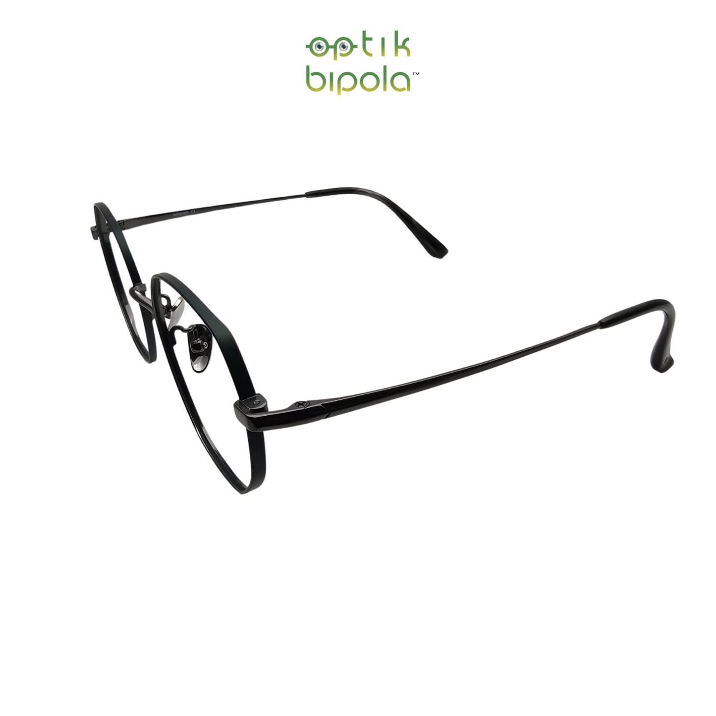Frame Kacamata Diamond Hexagonal : Autograph 8859 C.3 Shiny Grey/Green Titanium Unisex Pria Wanita