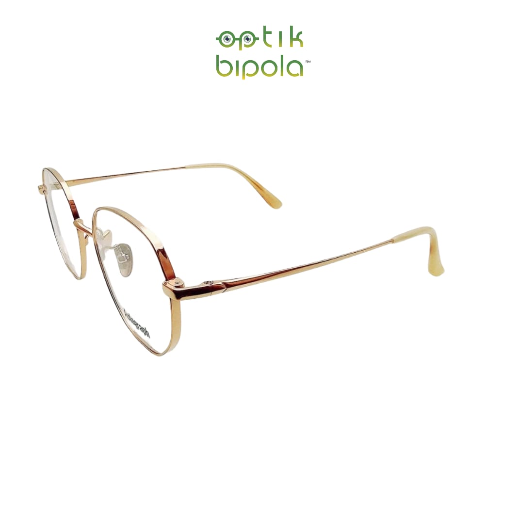 Frame Kacamata Diamond Hexagonal : Autograph 8859 C.1 Rose Gold Titanium Wanita