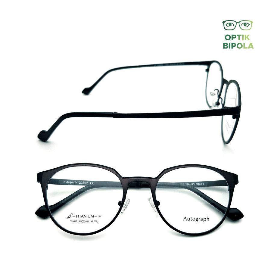 Frame Kacamata Autograph 9017 Titanium Unisex Pria Wanita Grey