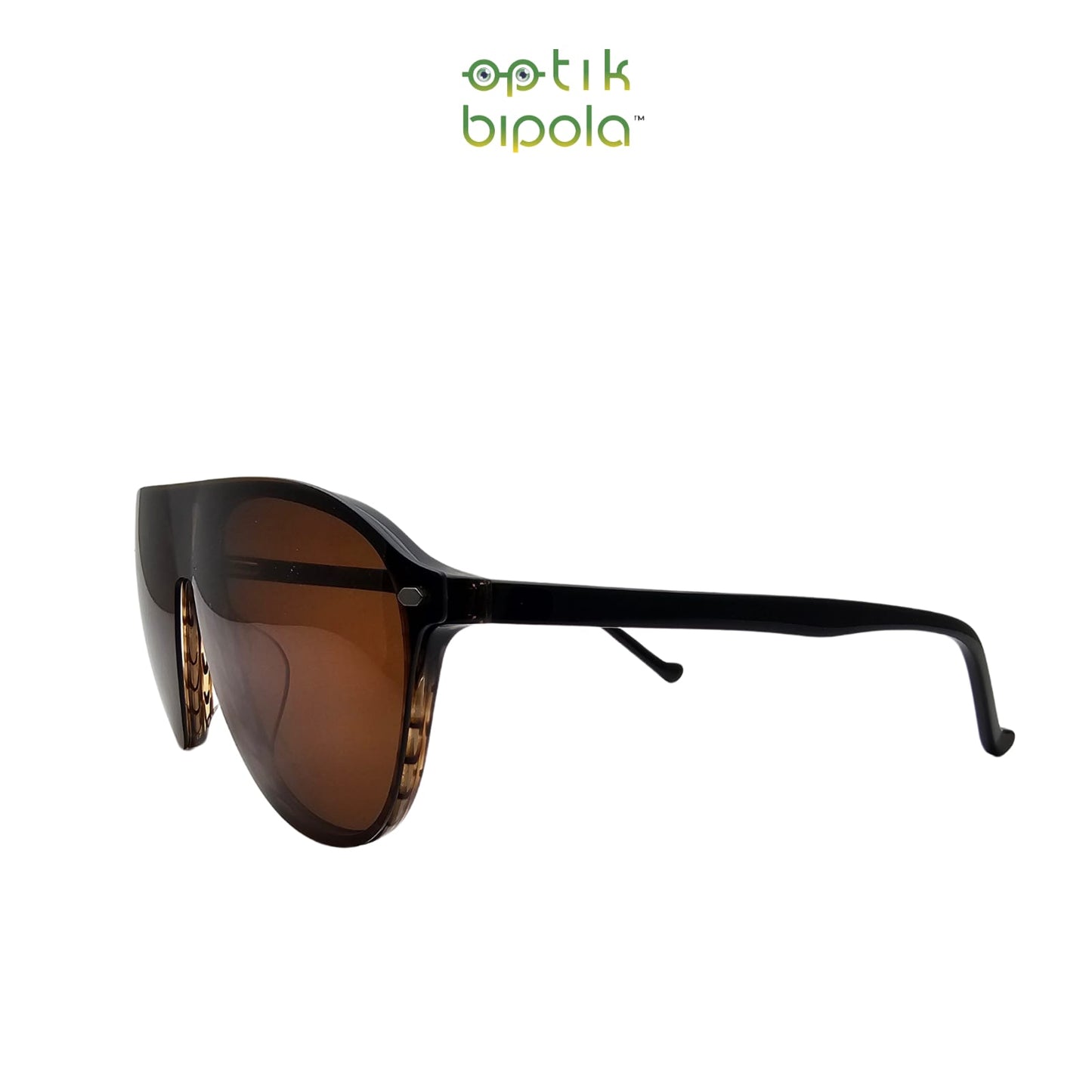 Frame Kacamata Clip On 9888A Polarized Lens Full Brown