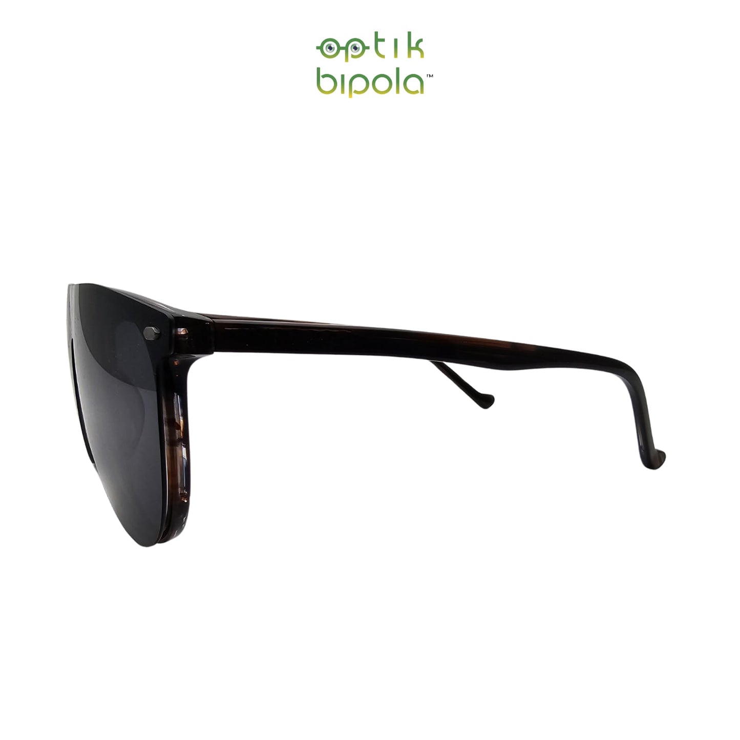 Frame Kacamata Clip On 9896A Demi Polarized Lens Full Grey