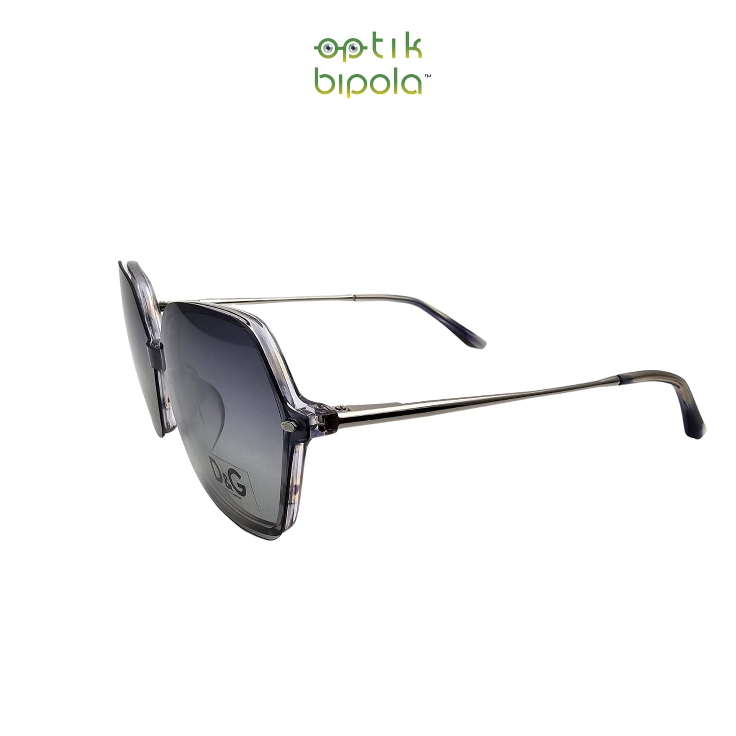 Frame Kacamata Clip On D&G 99920A Demi Grey Polarized Lens Gradient Grey